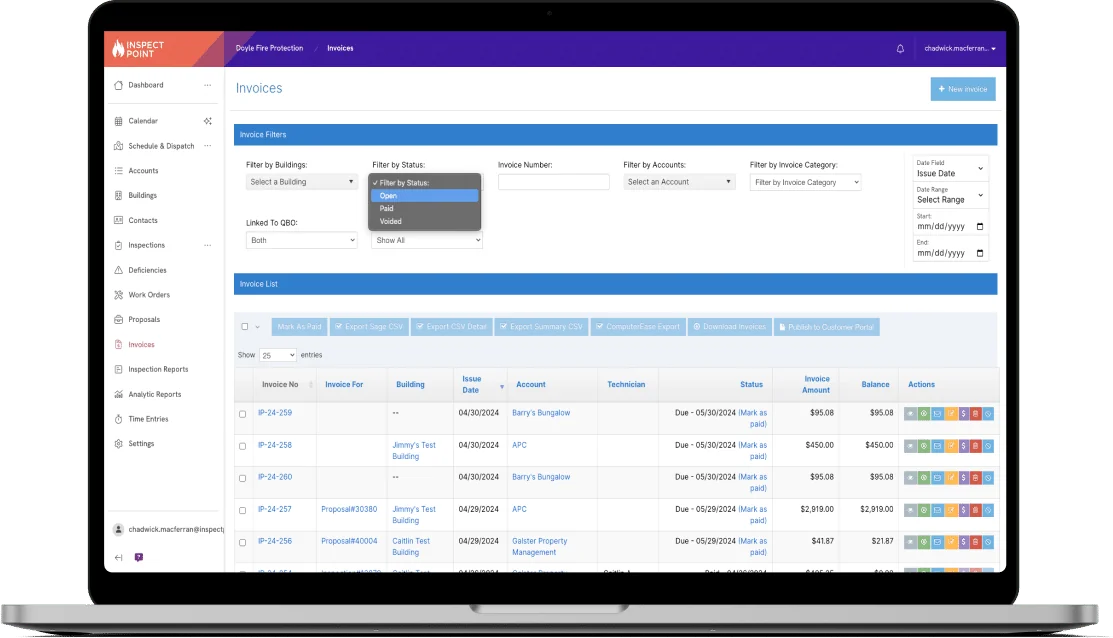 Inspect Point Payments integration