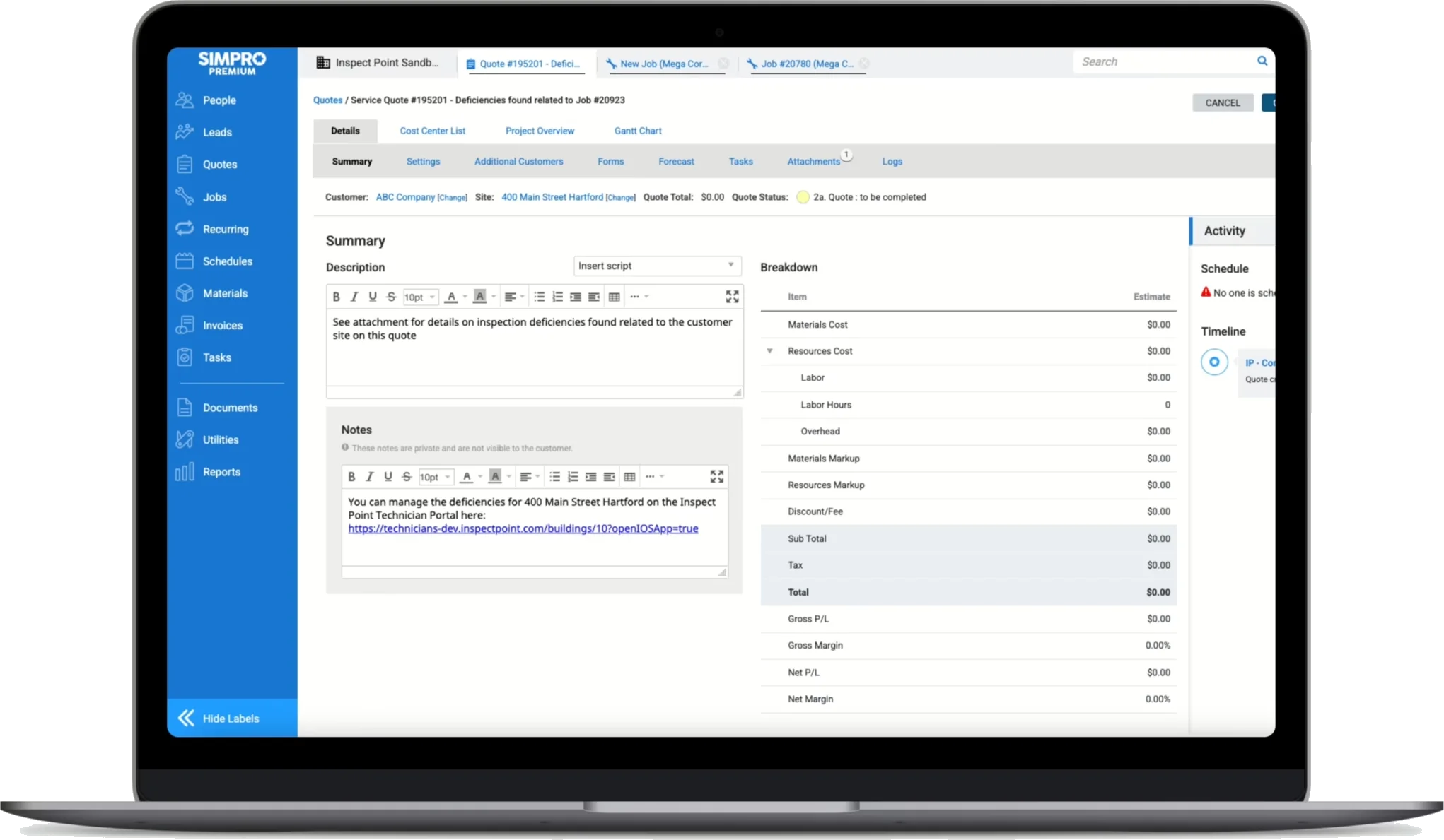 Simpro integration