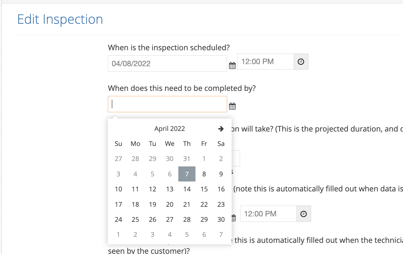 edit inspection