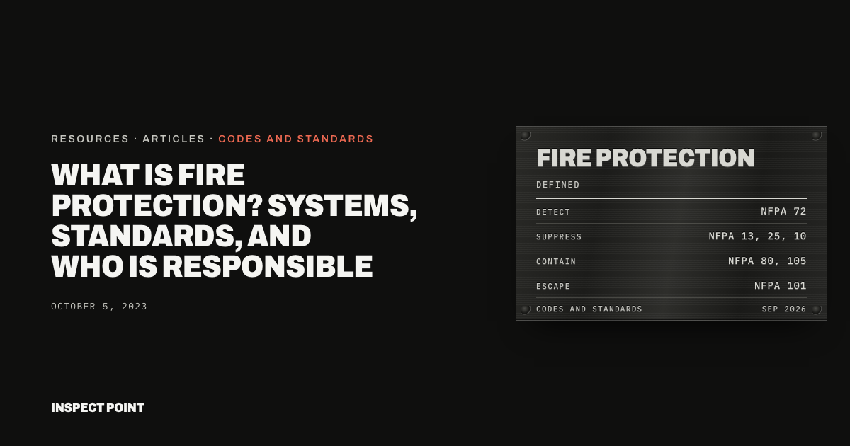 What is fire protection? Systems, standards, and responsibility
