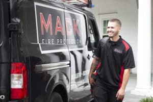 Mack Fire truck & technician