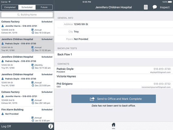 NFPA 25 inspections can be done on an iPad with Inspect Point