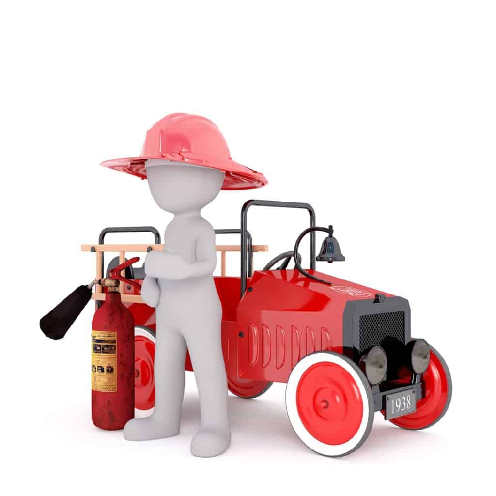Graphic of a little fireman 