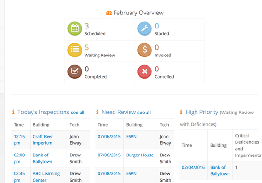 streamlining your fire inspection process is easy when you can see a high level overview of what's on the calendar